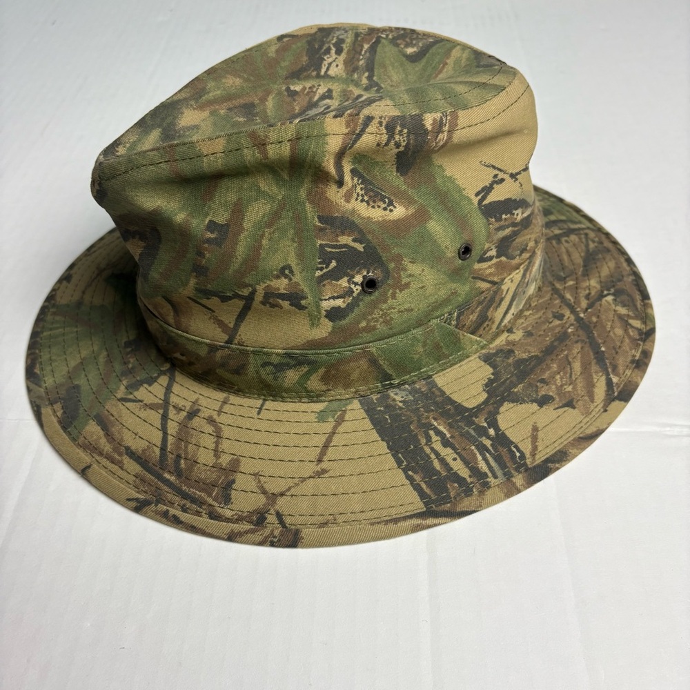 Vintage Realtree Large Bucket Hat Camouflage Outdoors Hunting Made In USA